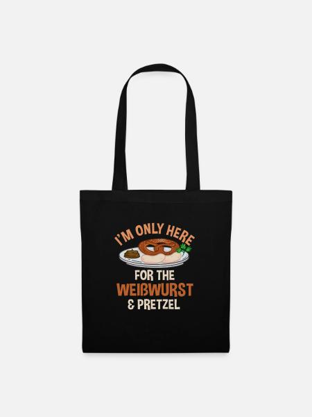 Weißwurst Und Brezel Shirt - Stoffbeutel - Schwarz