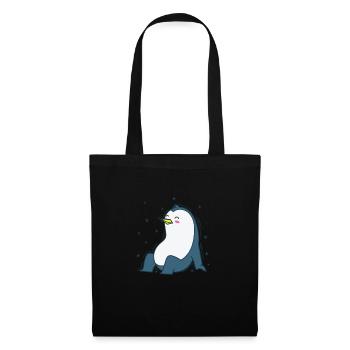Le pingouin et le ciel nocturne Antarctique - Sac en tissu - noir - Devant