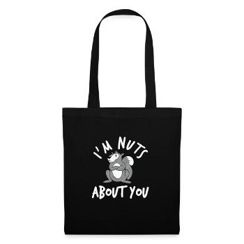 Je suis fou de toi - Écureuil - Sac en tissu - noir - Devant