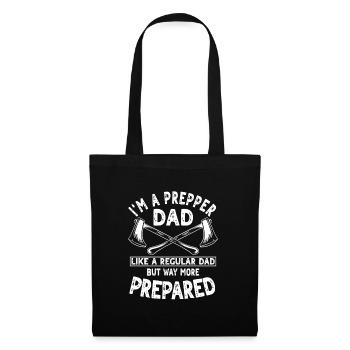 Prepper Papa Outfit Outdoor Survival for Men - Tote Bag - black - Front