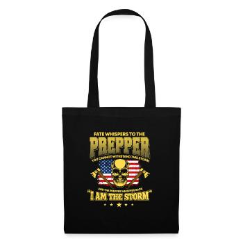 Amerikanisches Prepper Outfit Amerika - Stoffbeutel - Schwarz - Vorne