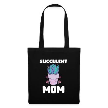 Sukkulenten Mama Design Gartenliebhaber - Stoffbeutel - Schwarz - Vorne