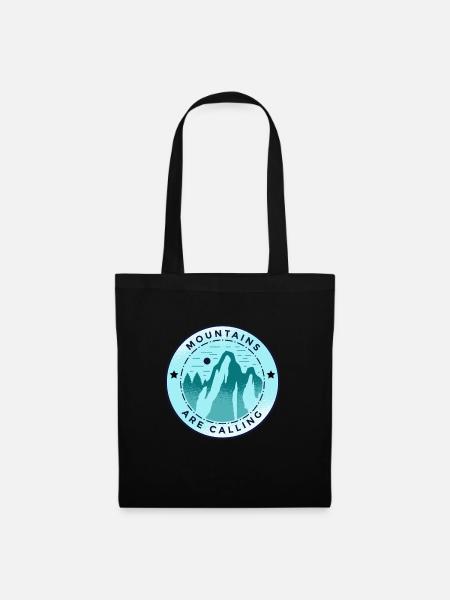 The Mountains are Calling Mountain Quotes - Stoffbeutel - Schwarz