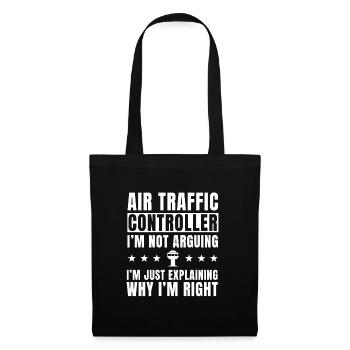 Drôle de dicton de contrôleur de la circulation aérienne - Sac en tissu - noir - Devant