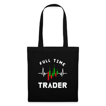 Le diagramme des graphiques de trading de traders à temps plein Actions - Sac en tissu - noir - Devant