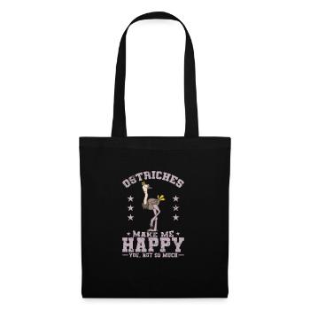 Les autruches me rendent heureux Pas tellement - Sac en tissu - noir - Devant