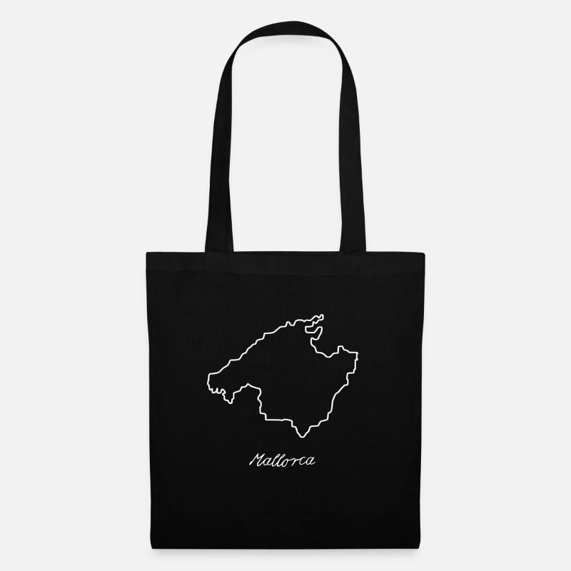 Karte von der Insel von Mallorca - Stoffbeutel - Schwarz
