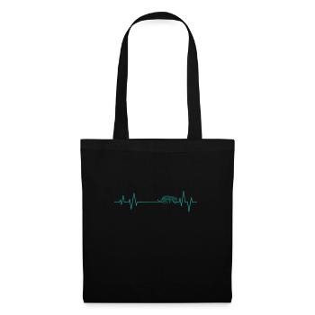 Ligne de battement de cœur pour grand félin léopard - Sac en tissu - noir - Devant