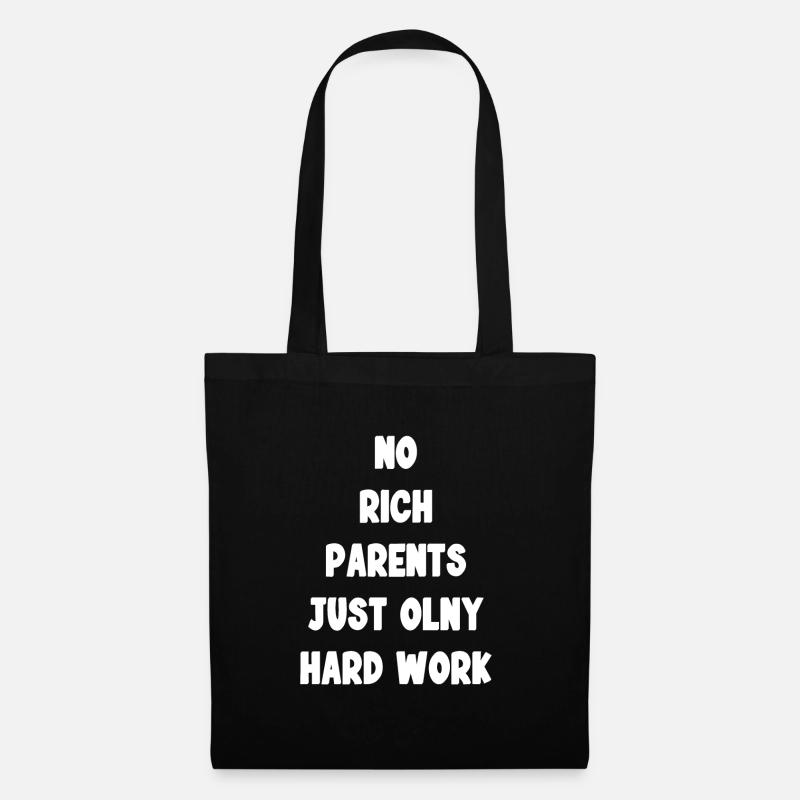No rich Parents Just only Hard Work - Stoffbeutel - Schwarz