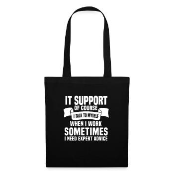 Drôle de cadeau de support informatique - Sac en tissu - noir - Devant
