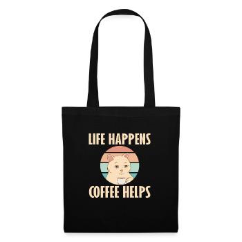 La vie arrive, le café aide les - Sac en tissu - noir - Devant