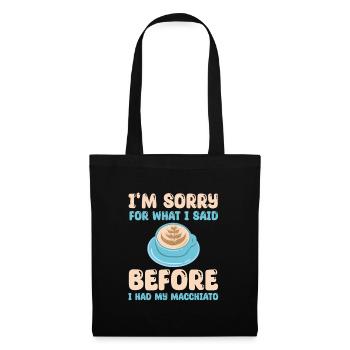Café italien Macchiato Design - Sac en tissu - noir - Devant