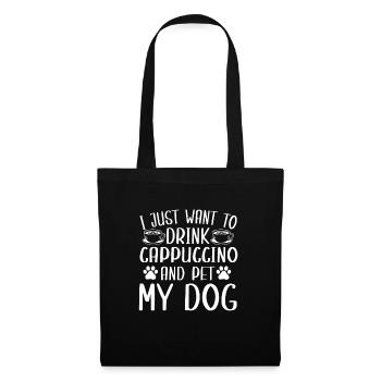 Cappuccino et conception de chien propriétaire de chien - Sac en tissu - noir - Devant