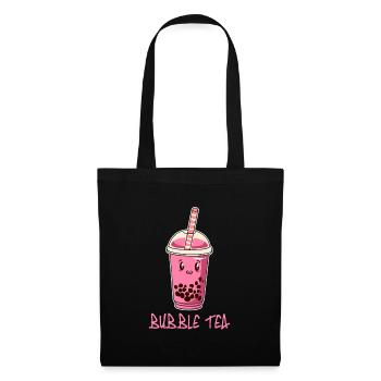 Un thé à bulles de thé Kawaii Boba - Sac en tissu - noir - Devant