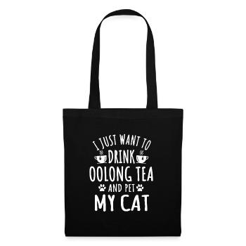 Grand thé oolong et propriétaires de chats - Sac en tissu - noir - Devant