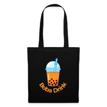 Une boisson japonaise au thé boba : le thé à bulles d’orange - Sac en tissu - noir - Devant
