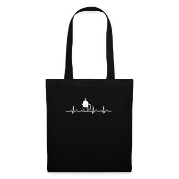 French coffee press heartbeat - Tote Bag - black - Front