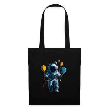 Astronaut with Air Balloons in Space - Stoffbeutel - Schwarz - Vorne