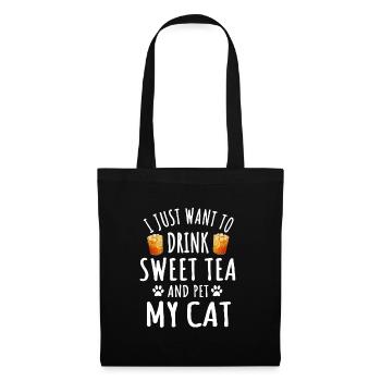 Thé sucré et chats - Sac en tissu - noir - Devant