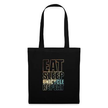 Eat Sleep Unicycle Repeat Balance Sport - Stoffbeutel - Schwarz - Vorne