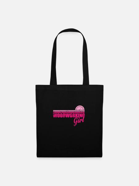 Woodworking Girl Forstarbeiter - Stoffbeutel - Schwarz