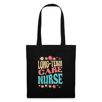 Long Term Care Nurse Flower Outfit - Tote Bag - black - Front