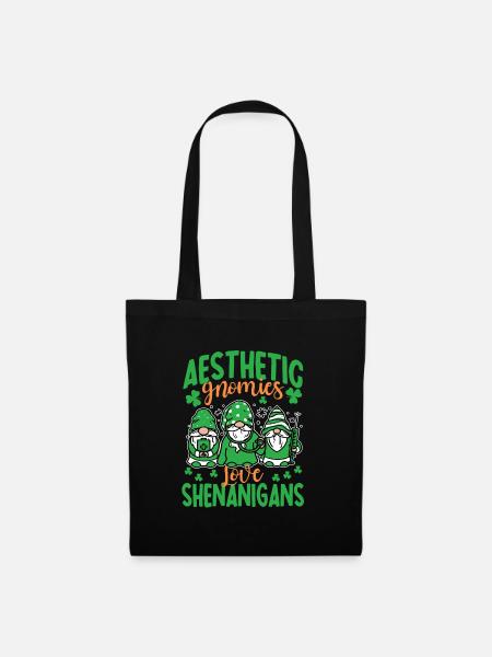 Ästhetische Zwerge St. Patrick's Day - Stoffbeutel - Schwarz