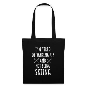 Funny ski saying - Tote Bag - black - Front