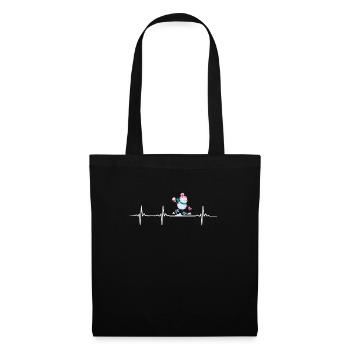 Retro Snowman Silhouette Holiday Decoration - Tote Bag - black - Front