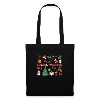 Travailleur social costume de Noël Noël - Sac en tissu - noir - Devant
