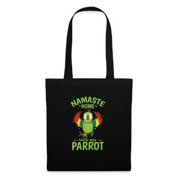 Namaste Home avec mon oiseau animal perroquet - Sac en tissu - noir - Devant
