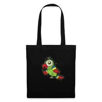 Perroquet debout sur un oiseau - Sac en tissu - noir - Devant