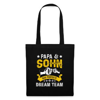 Vater und Sohn das perfekte Team Papa und Sohn - Stoffbeutel - Schwarz - Vorne