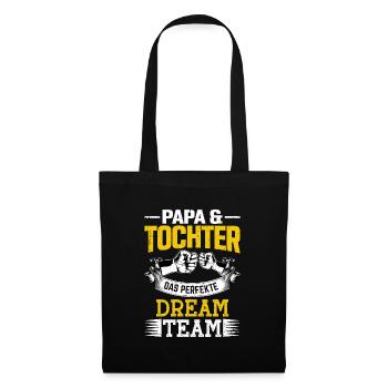 Papa und Tochter das perfekte Team Vater Tochter - Stoffbeutel - Schwarz - Vorne