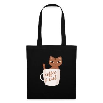 Coffee and Cats Kaffee und Katzen - Tote Bag - black - Front