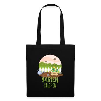 Eine Garten Chefin lustige Garten Sprüche - Stoffbeutel - Schwarz - Vorne