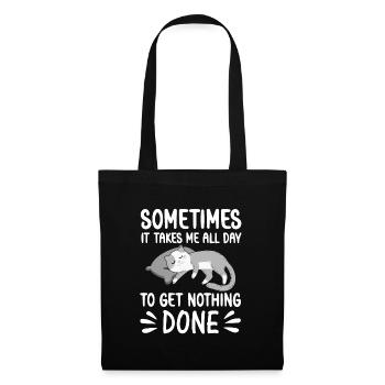 Doing nothing Cat sleeping funny Cats Sayings - Tote Bag - black - Front