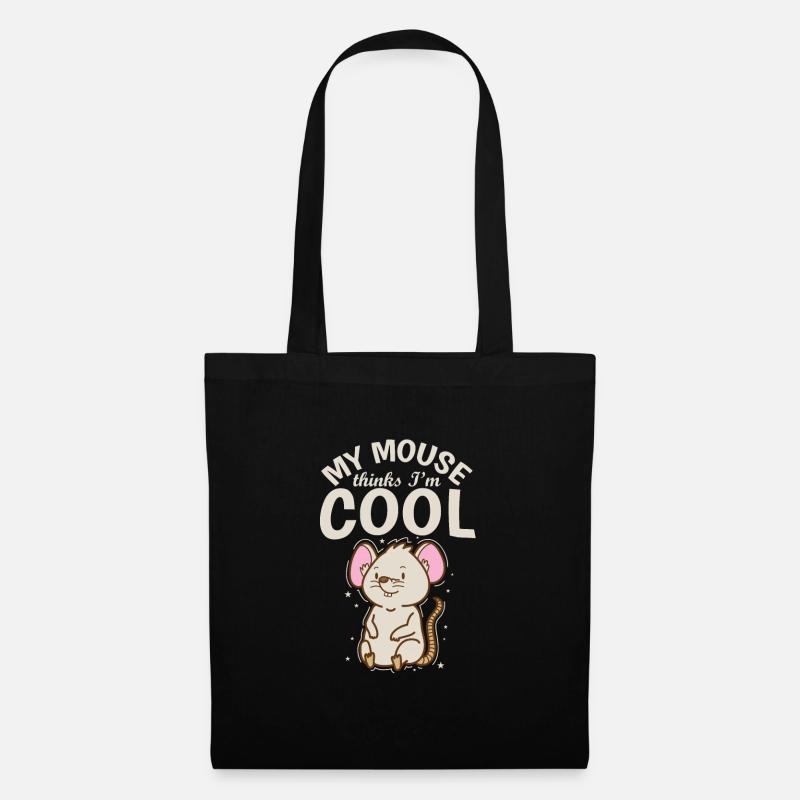 My Mouse thinks I’m cool Nagetier Käse - Stoffbeutel - Schwarz