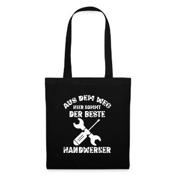 Aus dem Weg hier kommt der beste Handwerker - Stoffbeutel - Schwarz - Vorne