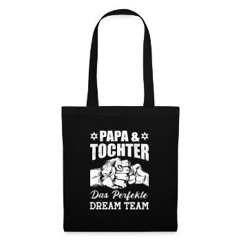 Papa und Tochter das perfekte Team Vater Tochter - Stoffbeutel - Schwarz - Vorne