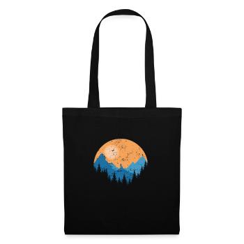 Randonnée en forêt, en montagne et au lever du soleil - Sac en tissu - noir - Devant