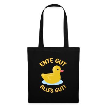 Ente gut alles gut lustige Enten Sprüche süße Ente - Stoffbeutel - Schwarz - Vorne