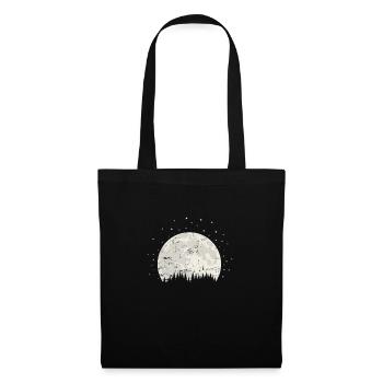 Lune derrière la lumière du ciel des montagnes - Sac en tissu - noir - Devant