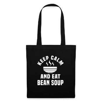 Restez calme et mangez de la soupe aux haricots - Sac en tissu - noir - Devant