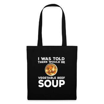 Soupe de légumes au bœuf - Sac en tissu - noir - Devant