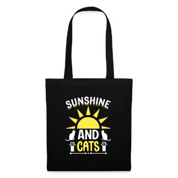 Chat Amour soleil et Chats - Sac en tissu - noir - Devant