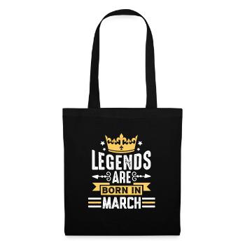 The legends are born in March birthday in March - Stoffbeutel - Schwarz - Vorne