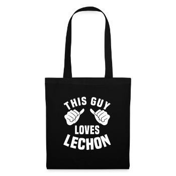 Ce mec adore le lechon - Sac en tissu - noir - Devant