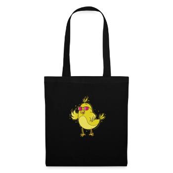 Cool Canary avec des lunettes de soleil - Sac en tissu - noir - Devant