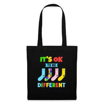 It's Ok to be Different with colorful Socks - Tote Bag - black - Front